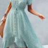 Fashion Street Polka Dot Split Joint V Neck Irregular Dresses