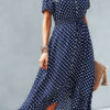 Fashion Street Polka Dot Split Joint V Neck Irregular Dresses