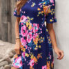 Fashion Street Print Split Joint O Neck A Line Dresses