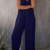 Fashion Casual Solid Spaghetti Strap Loose Jumpsuits