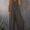 Fashion Casual Solid Spaghetti Strap Loose Jumpsuits