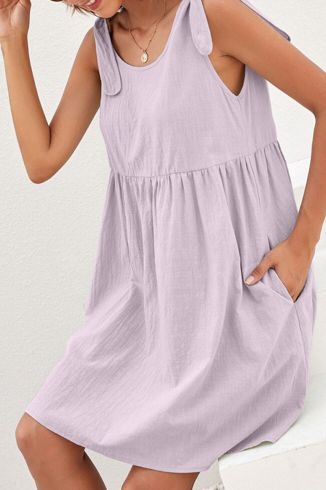 Fashion Casual Solid Split Joint O Neck A Line Dresses