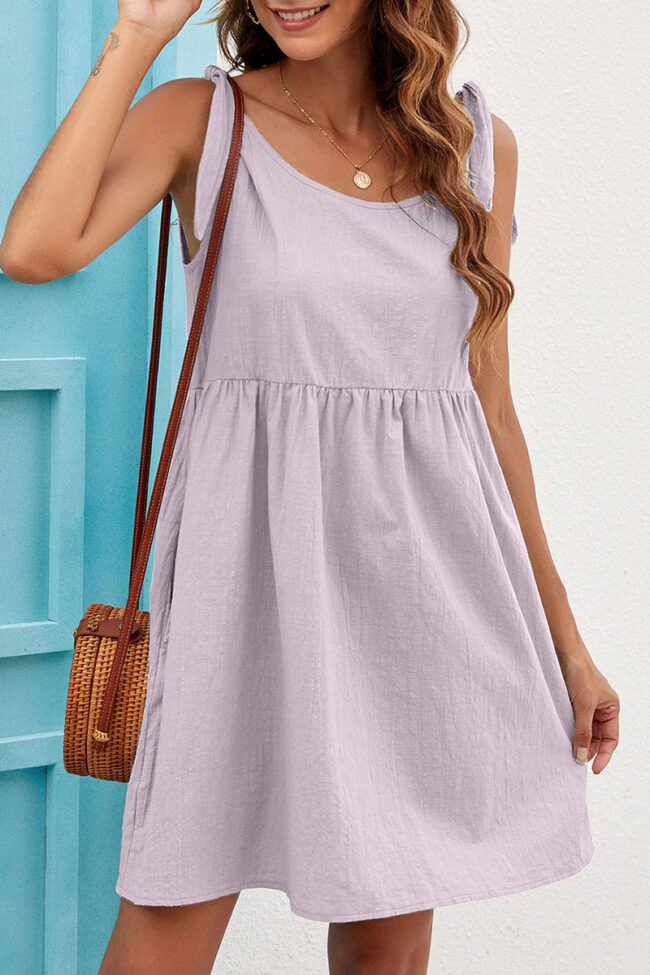 Fashion Casual Solid Split Joint O Neck A Line Dresses