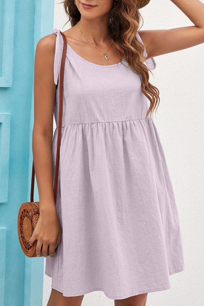 Fashion Casual Solid Split Joint O Neck A Line Dresses