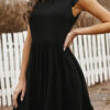 Fashion Casual Solid Split Joint O Neck Princess Dresses