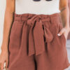 Solid Pocket With Belt High Waist Wide Leg Solid Color Bottoms