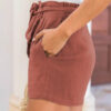 Solid Pocket With Belt High Waist Wide Leg Solid Color Bottoms