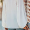 Fashion Street Solid Split Joint V Neck Tops