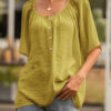 Fashion Casual Solid Split Joint Square Collar Tops