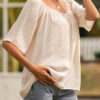 Fashion Casual Solid Split Joint Square Collar Tops