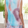 Fashion Living Tie Dye Split Joint O Neck Sleeveless Two Pieces