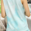 Fashion Living Tie Dye Split Joint O Neck Sleeveless Two Pieces