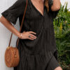 Fashion Sweet Solid Split Joint V Neck A Line Dresses