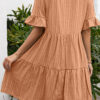 Fashion Sweet Solid Split Joint V Neck A Line Dresses