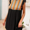 Fashion Casual Striped Split Joint O Neck A Line Dresses