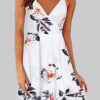 Fashion Street Print Split Joint V Neck A Line Dresses