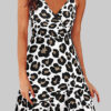 Fashion Street Print Split Joint V Neck A Line Dresses