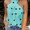 Fashion Street Print Split Joint Halter Tops