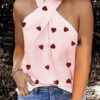 Fashion Street Print Split Joint Halter Tops