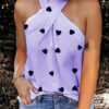 Fashion Street Print Split Joint Halter Tops