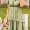 Fashion Casual Solid Split Joint V Neck A Line Dresses