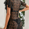 Fashion Street Solid See-through O Neck Dresses