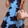 Fashion Simplicity Print Split Joint O Neck A Line Dresses