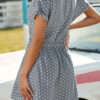 Fashion Casual Dot Split Joint Turndown Collar A Line Dresses