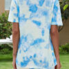 Casual Tie Dye Split Joint O Neck Short Sleeve Two Pieces