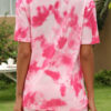 Casual Tie Dye Split Joint O Neck Short Sleeve Two Pieces