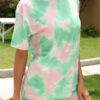 Casual Tie Dye Split Joint O Neck Short Sleeve Two Pieces