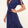 Fashion Casual Solid Split Joint V Neck Irregular Dress Dresses