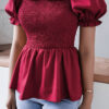 Fashion Casual Solid Split Joint Square Collar Tops