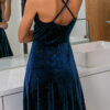 Simplicity Solid Split Joint Backless V Neck A Line Dresses