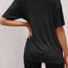 Sportswear Solid Split Joint O Neck Short Sleeve Two Pieces