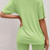 Sportswear Solid Split Joint O Neck Short Sleeve Two Pieces