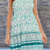 Fashion Street Print Split Joint Spaghetti Strap A Line Dresses