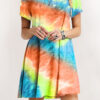 Fashion Street Print Split Joint O Neck A Line Dresses