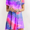 Fashion Street Print Split Joint O Neck A Line Dresses