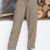 Fashion Casual Solid Pocket Loose Wide Leg Bottoms