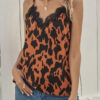 Fashion Street Leopard Split Joint V Neck Tops