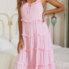 Fashion Sweet Solid Split Joint Spaghetti Strap Princess Dresses