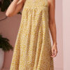 Street Print Split Joint Spaghetti Strap Princess Dresses