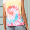 Fashion Street Tie Dye O Neck Tops