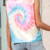 Fashion Street Tie Dye O Neck Tops