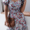 Fashion Casual Print Split Joint Square Collar A Line Dresses