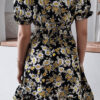 Fashion Casual Print Split Joint Square Collar A Line Dresses