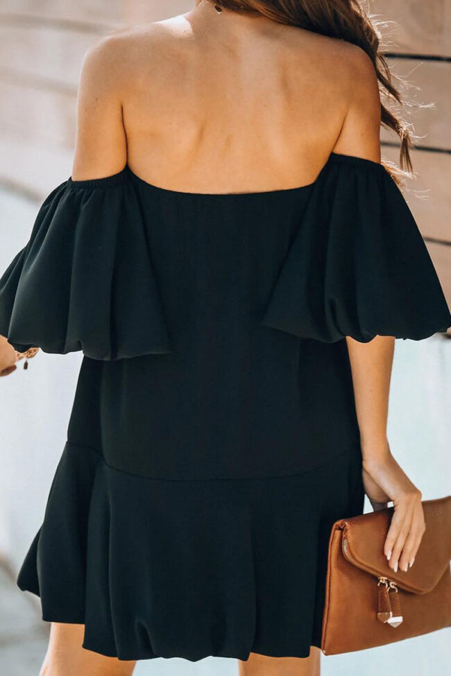 Sweet Solid Split Joint Off the Shoulder Princess Dresses