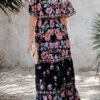 Fashion Street Print Split Joint Off the Shoulder A Line Dresses