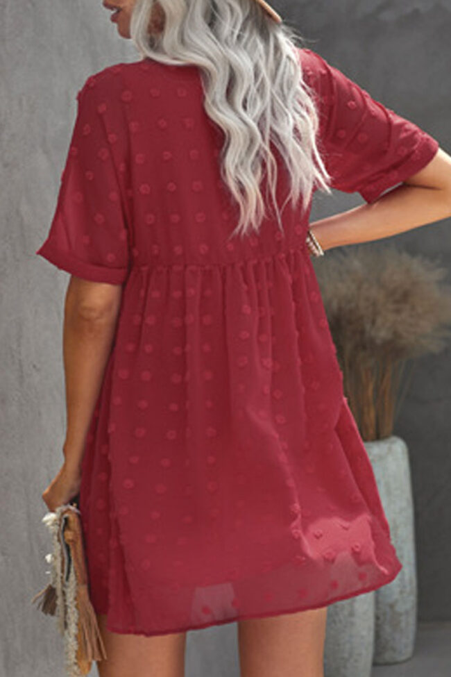 Fashion Street Solid Split Joint V Neck A Line Dresses